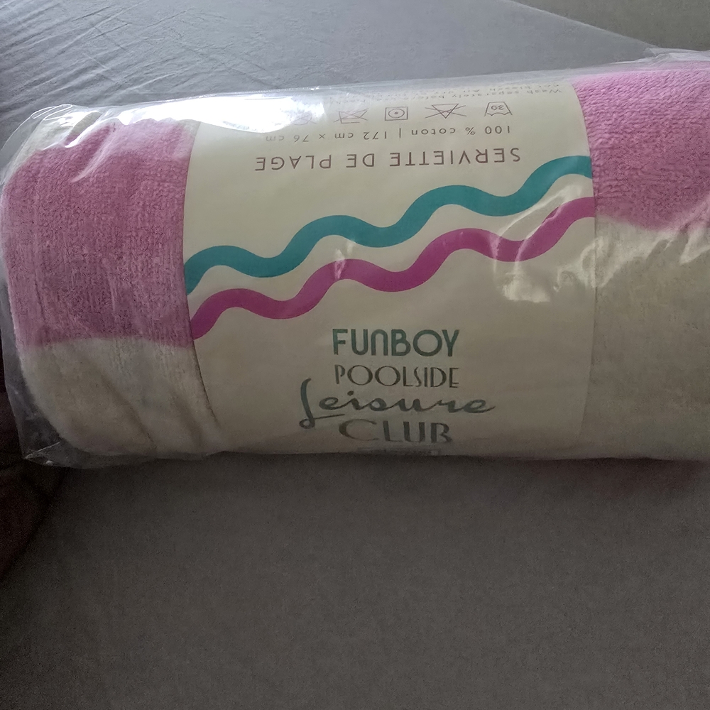 Poolside Beach Towel - Pink and Teal - Picture 2 of 3